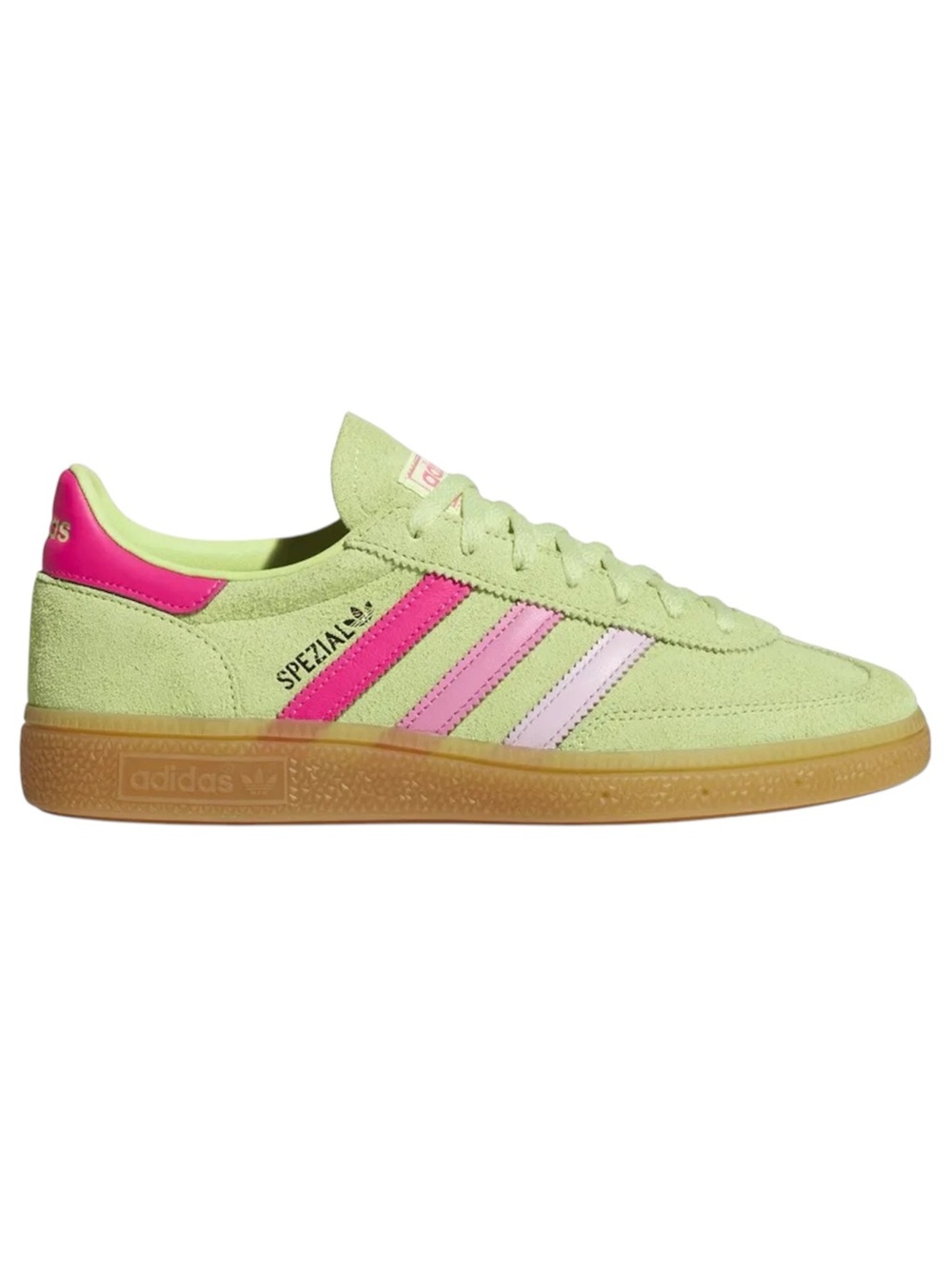 NEW!!! adidas Spezial Suede Sneaker in Lime Green with Pink Stripes Sz 9.5